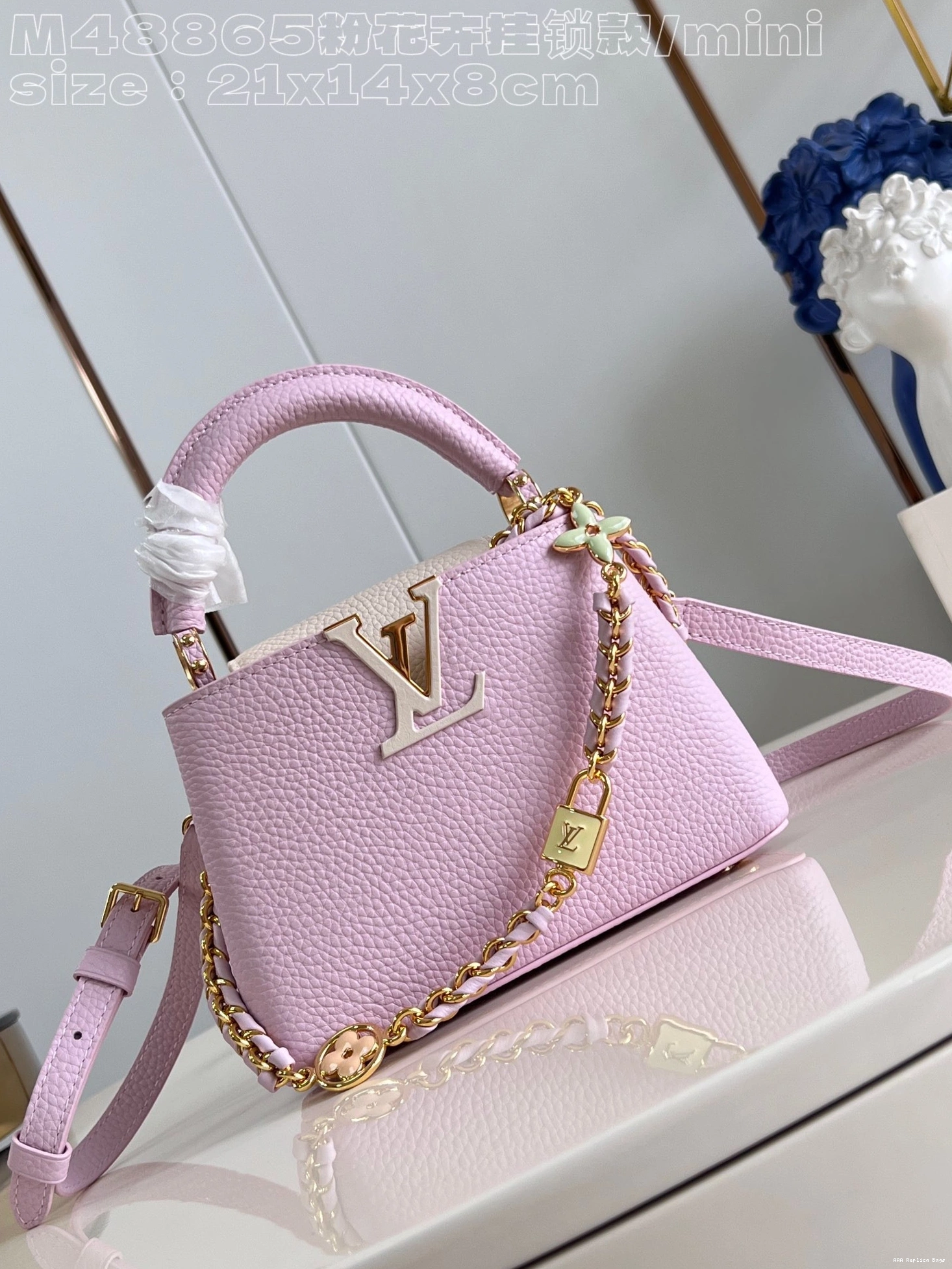 Aaa replica bags MINI-21*14*8CM LOUIS VUITTON CAPUCINES 0811